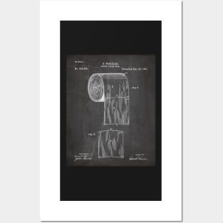 Toilet Paper Patent - Bathroom Art - Black Chalkboard Posters and Art